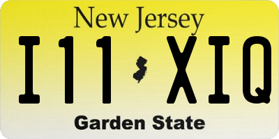 NJ license plate I11XIQ