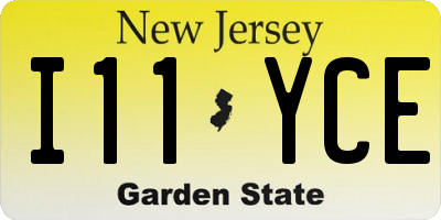 NJ license plate I11YCE