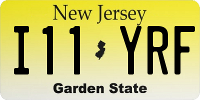 NJ license plate I11YRF