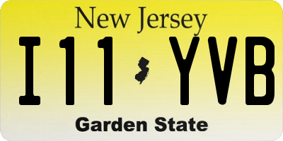 NJ license plate I11YVB
