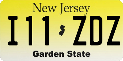 NJ license plate I11ZDZ