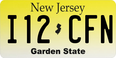 NJ license plate I12CFN