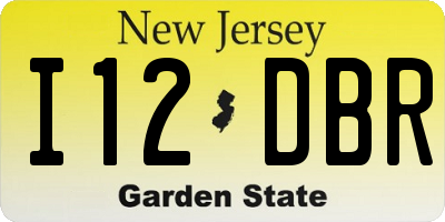 NJ license plate I12DBR