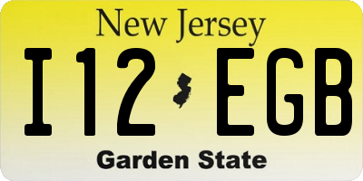 NJ license plate I12EGB