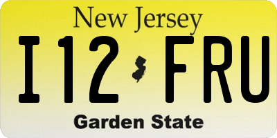NJ license plate I12FRU