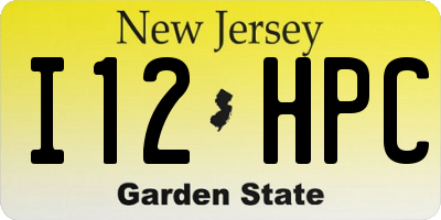 NJ license plate I12HPC