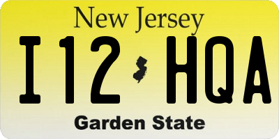 NJ license plate I12HQA
