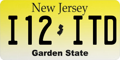 NJ license plate I12ITD