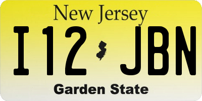 NJ license plate I12JBN
