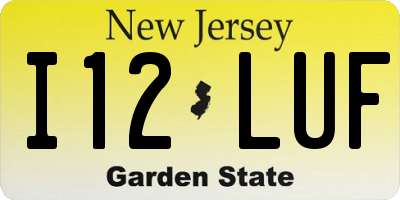 NJ license plate I12LUF