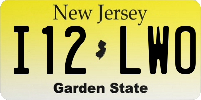 NJ license plate I12LWO