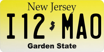 NJ license plate I12MAO