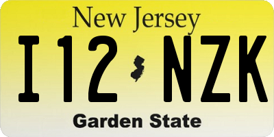 NJ license plate I12NZK