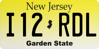 NJ license plate I12RDL