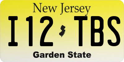 NJ license plate I12TBS