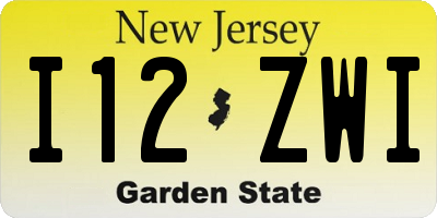 NJ license plate I12ZWI