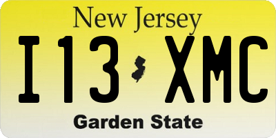 NJ license plate I13XMC