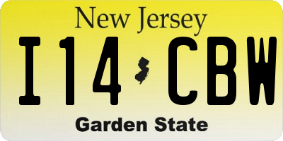 NJ license plate I14CBW