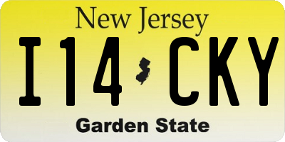 NJ license plate I14CKY