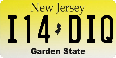 NJ license plate I14DIQ