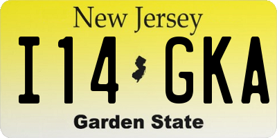 NJ license plate I14GKA