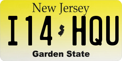 NJ license plate I14HQU