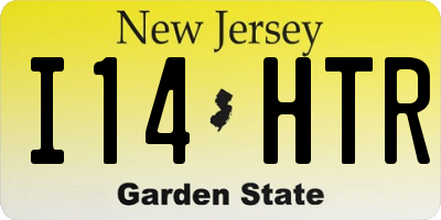 NJ license plate I14HTR
