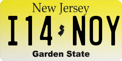 NJ license plate I14NOY
