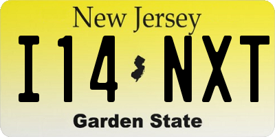 NJ license plate I14NXT