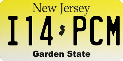 NJ license plate I14PCM