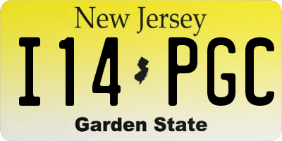 NJ license plate I14PGC