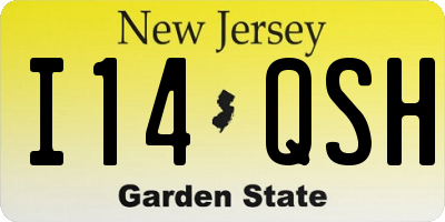 NJ license plate I14QSH