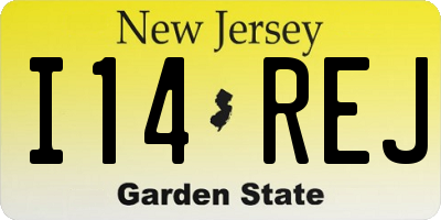 NJ license plate I14REJ