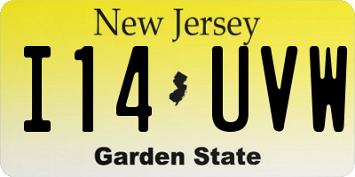 NJ license plate I14UVW