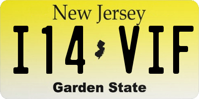 NJ license plate I14VIF