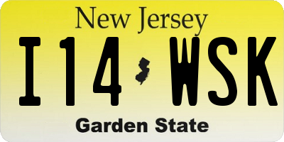 NJ license plate I14WSK