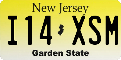 NJ license plate I14XSM