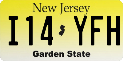 NJ license plate I14YFH