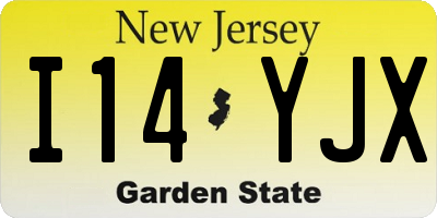 NJ license plate I14YJX