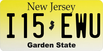 NJ license plate I15EWU
