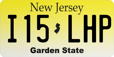 NJ license plate I15LHP
