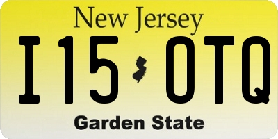 NJ license plate I15OTQ