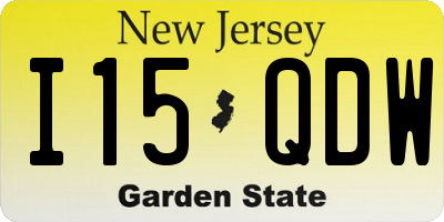 NJ license plate I15QDW