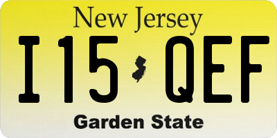 NJ license plate I15QEF