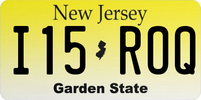 NJ license plate I15ROQ