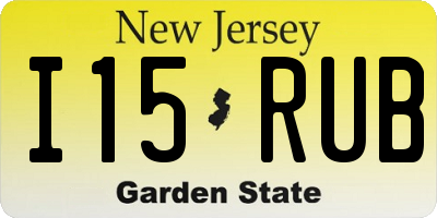 NJ license plate I15RUB