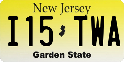 NJ license plate I15TWA