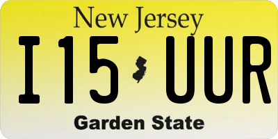 NJ license plate I15UUR