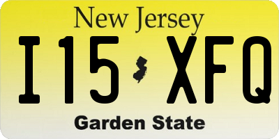 NJ license plate I15XFQ
