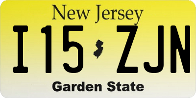NJ license plate I15ZJN